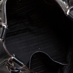 Pre Owned Prada Black Leather Satchel