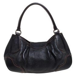 Pre Owned Prada Black Leather Satchel