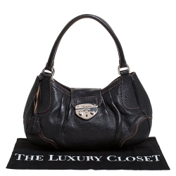 Pre Owned Prada Black Leather Satchel