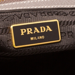 Pre Owned Prada Grey Saffiano Lux Leather Medium Galleria Tote