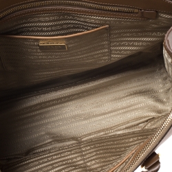 Pre Owned Prada Tan Saffiano Lux Leather Medium Galleria Double Zip Tote