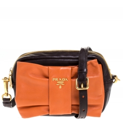 Prada Gold Nappa Bow Clutch Bag – The Closet