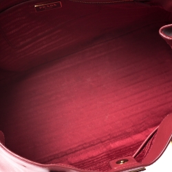 Pre Owned Prada Red Saffiano Lux Leather Gardener's Tote