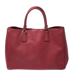Pre Owned Prada Red Saffiano Lux Leather Gardener's Tote