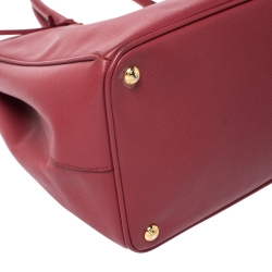 Pre Owned Prada Red Saffiano Lux Leather Gardener's Tote