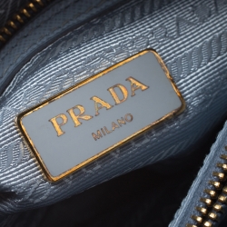 Pre Owned Prada Blue Saffiano Lux Leather Small Promenade Satchel