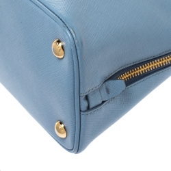 Pre Owned Prada Blue Saffiano Lux Leather Small Promenade Satchel