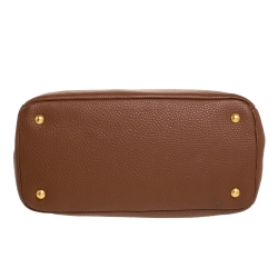 Pre Owned Prada Brown Vitello Danio Leather Medium Tote