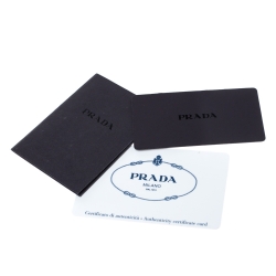 Pre Owned Prada Blue Vitello Daino Leather Front Pocket Convertible Tote