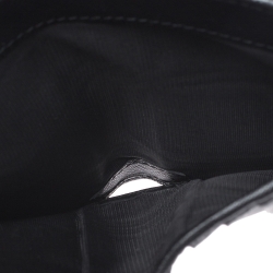 Pre Owned Prada Black Saffiano Leather Compact Wallet