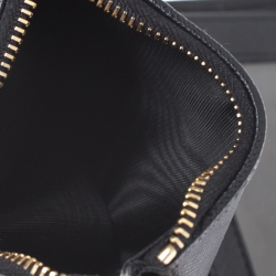 Pre Owned Prada Black Saffiano Leather Compact Wallet
