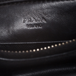 Pre Owned Prada Black Saffiano Fiocco Leather Wristlet Pouch