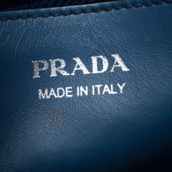 Pre Owned Prada Blue Saffiano Leather Flap Shoulder Bag