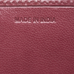 Pre Owned Prada Pink Woven Leather Madras Wristlet Wallet