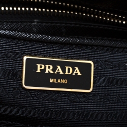 Pre Owned Prada Black Saffiano Lux Leather Large Double Zip Tote