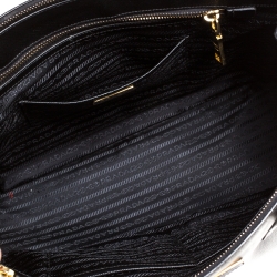 Pre Owned Prada Black Saffiano Lux Leather Large Double Zip Tote