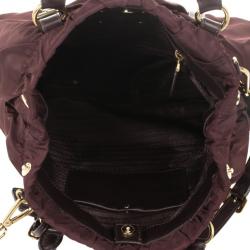 مملوكة مسبقًا Prada Burgundy Tessuto Nylon Tote