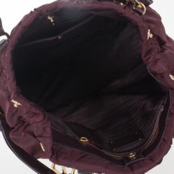 مملوكة مسبقًا Prada Burgundy Tessuto Nylon Tote