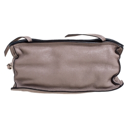 Pre Owned Prada Beige Leather Etiquette Flap Messenger Bag