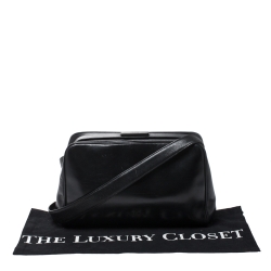 Pre Owned Prada Black Leather Frame Shoulder Bag