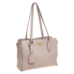 Pre Owned Prada Beige Vitello Leather Tote