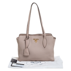 Pre Owned Prada Beige Vitello Leather Tote