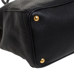 Pre Owned Prada Black Vitello Daino Leather Shopper Tote