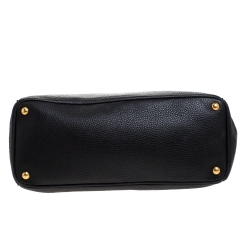 Pre Owned Prada Black Vitello Daino Leather Shopper Tote