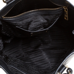Pre Owned Prada Black Vitello Daino Leather Shopper Tote