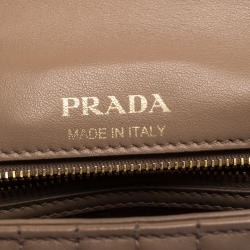 Pre Owned Prada Beige Diagramme Leather Medium Shoulder Bag
