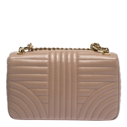 Pre Owned Prada Beige Diagramme Leather Medium Shoulder Bag