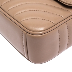 Pre Owned Prada Beige Diagramme Leather Medium Shoulder Bag