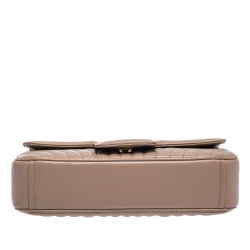 Pre Owned Prada Beige Diagramme Leather Medium Shoulder Bag