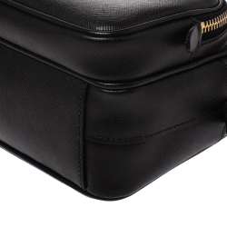 Pre Owned Prada Black Leather Double Zip Camera Bag