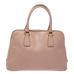 Pre Owned Prada Pink Saffiano Lux Leather Medium Promenade Bag