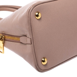 Pre Owned Prada Pink Saffiano Lux Leather Medium Promenade Bag