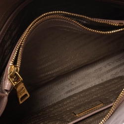 Pre Owned Prada Pink Saffiano Lux Leather Medium Promenade Bag