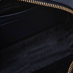 Pre Owned Prada Blue Saffiano Leather Camera Crossbody Bag