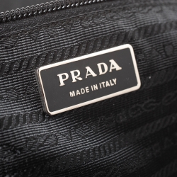 Pre Owned Prada Black Nylon and Leather Tessuto Shopper Tote