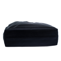 Pre Owned Prada Navy Blue Satin Shopper Tote