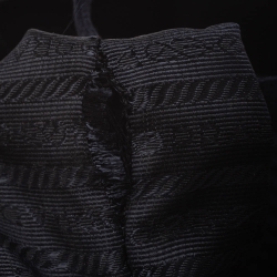 Pre Owned Prada Navy Blue Satin Shopper Tote