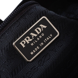 Pre Owned Prada Navy Blue Satin Shopper Tote
