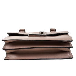Pre Owned Prada Beige Saffiano Leather Mini Sound Convertible Bag