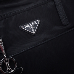 Pre Owned Prada Black Nylon and Leather Tote