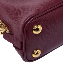 Pre Owned Prada Burgundy Saffiano Leather Mini Promenade Crossbody Bag