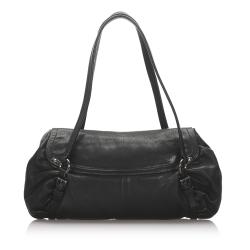 Pre Owned Prada Black Leather Shoulder Bag
