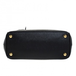 Pre Owned Prada Black Saffiano Lux Leather  Double Zip Tote