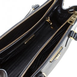 Pre Owned Prada Black Saffiano Lux Leather  Double Zip Tote