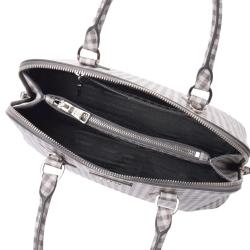 Pre Owned Prada Gray/White Leather Saffiano Lux Satchel
