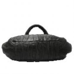 Pre Owned Prada Black Nappa Leather Waves Hobo